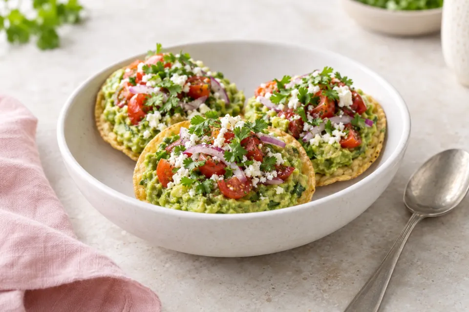 Easy Low-Carb Guacamole Tostadas