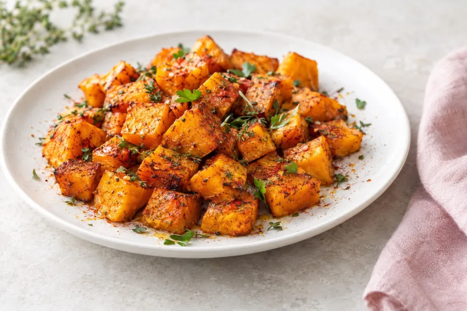 Spicy Roasted Butternut Squash with Smoked Sweet Paprika