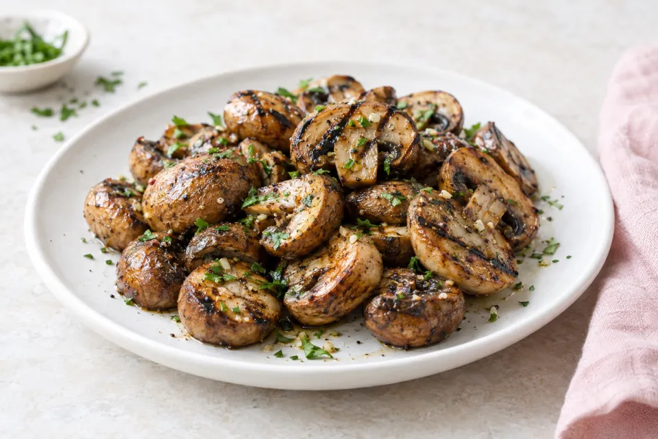 Super Easy Grilled Mushrooms