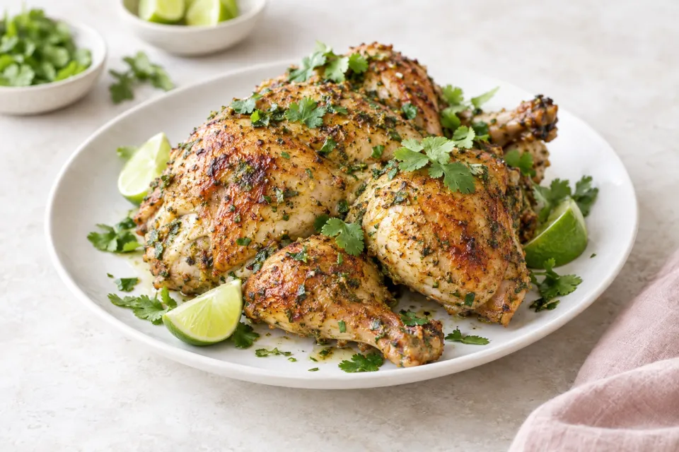 Roast Chicken with Cilantro and Lime