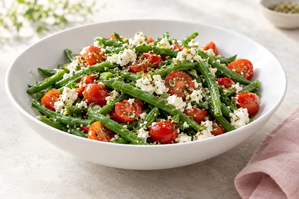 Green Bean, Tomato, and Feta Salad Oreganato