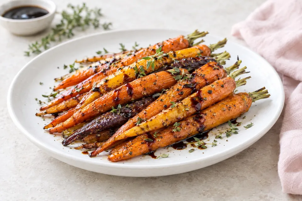 Easy Roasted Carrots with Balsamic Glaze
