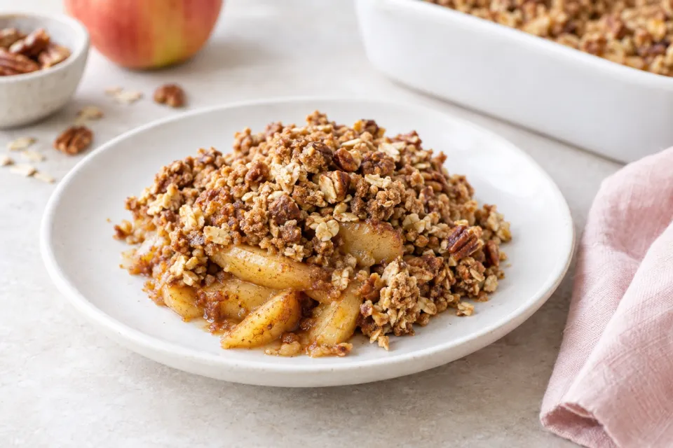 Low-Sugar, Flourless Vegan Apple Crisp