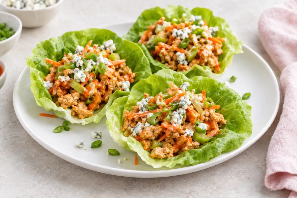 Buffalo Turkey Lettuce Wraps