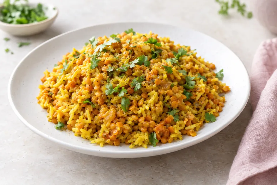 Curried Rice and Red Lentils