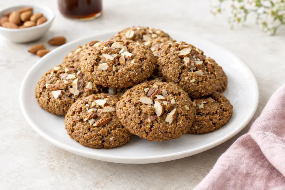 Low-Sugar and Whole Wheat Molasses-Almond Cookies
