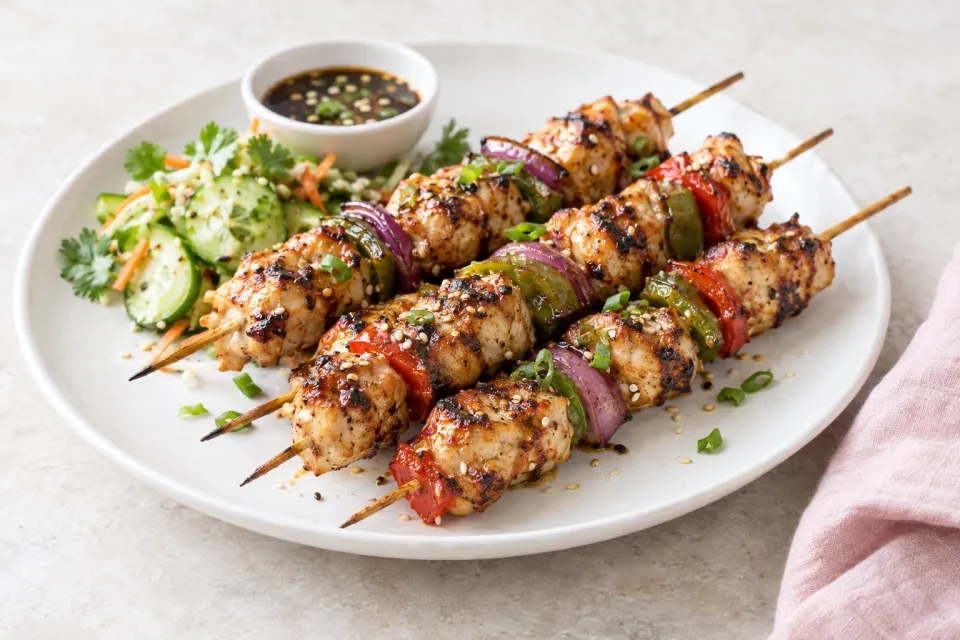 Grilled Chicken Kabobs with Asian Marinade