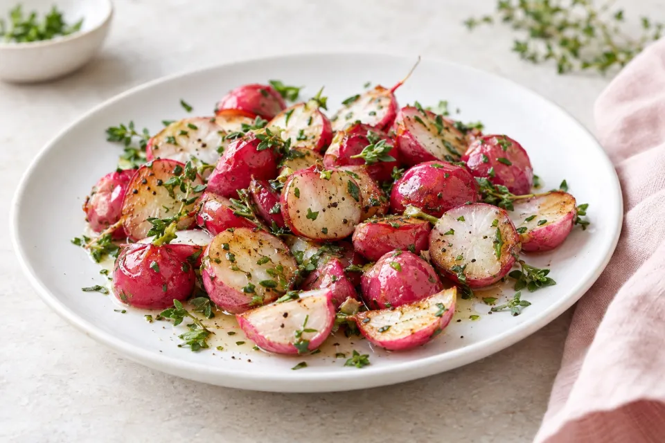 Sauteed Radishes with Vinegar and Herbs