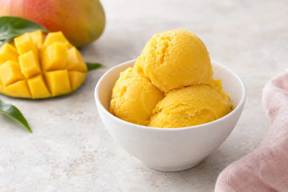 Low-Sugar Mango Sorbet