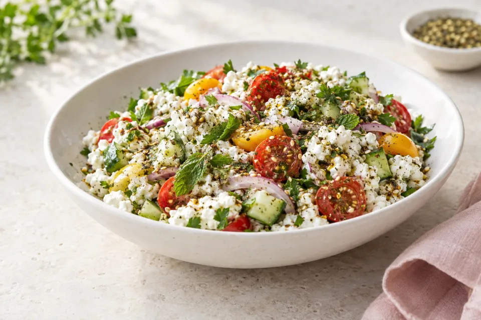 Effie's Easy and Amazing Cottage Cheese Salad with Za'atar