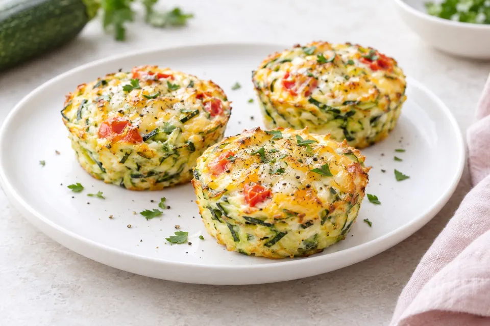 Cheesy Crustless Low-Carb Zucchini Breakfast Tarts