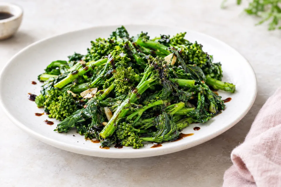 Easy Sauteed Broccoli Rabe with Balsamic Vinegar