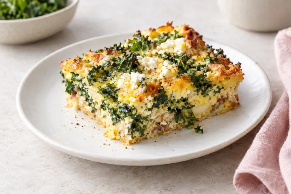 Kale and Feta Breakfast Casserole