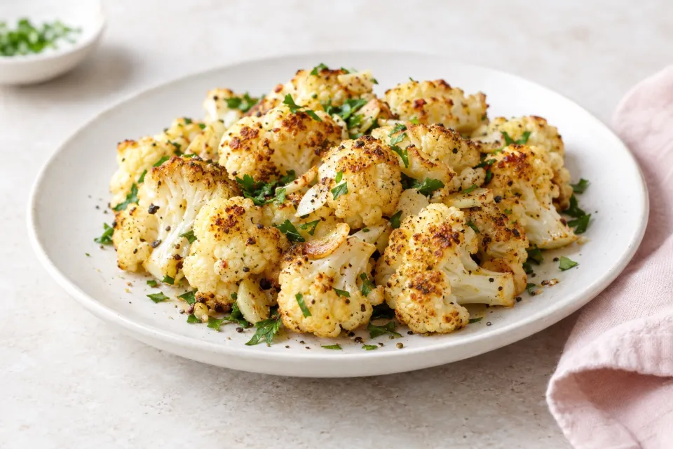 Roasted Cauliflower with Garlic