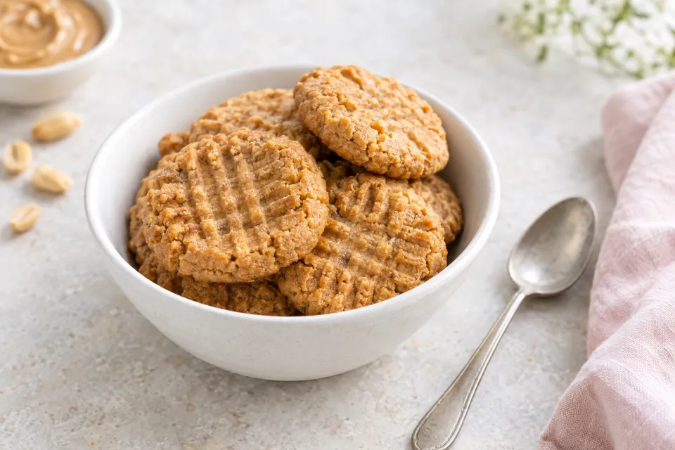 Flourless, Sugar-Free, Gluten-Free Peanut Butter Cookies