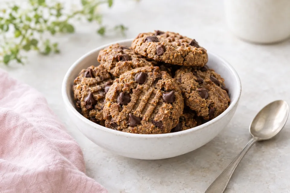 Flourless Sugar-Free Peanut Butter Chocolate Cookies