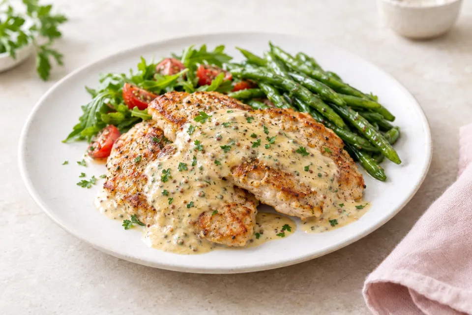 Low-Carb Turkey Cutlets with Dijon Sauce