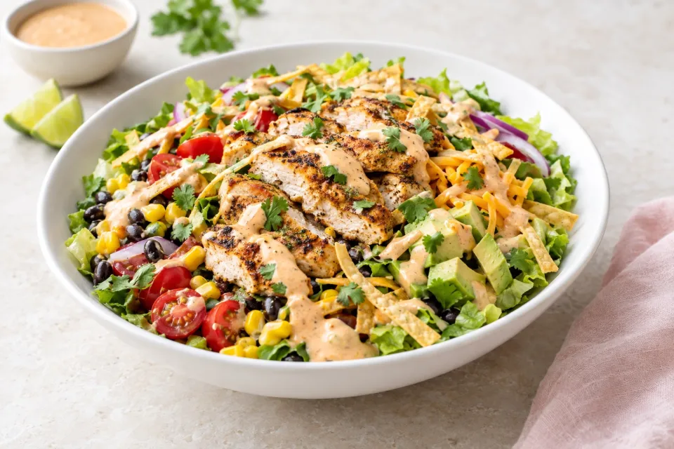 Low-Carb Southwest Chicken Salad with Chipotle Ranch Dressing