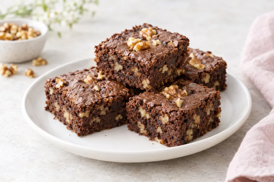 Sugar-Free Whole Wheat Brownies with Walnuts