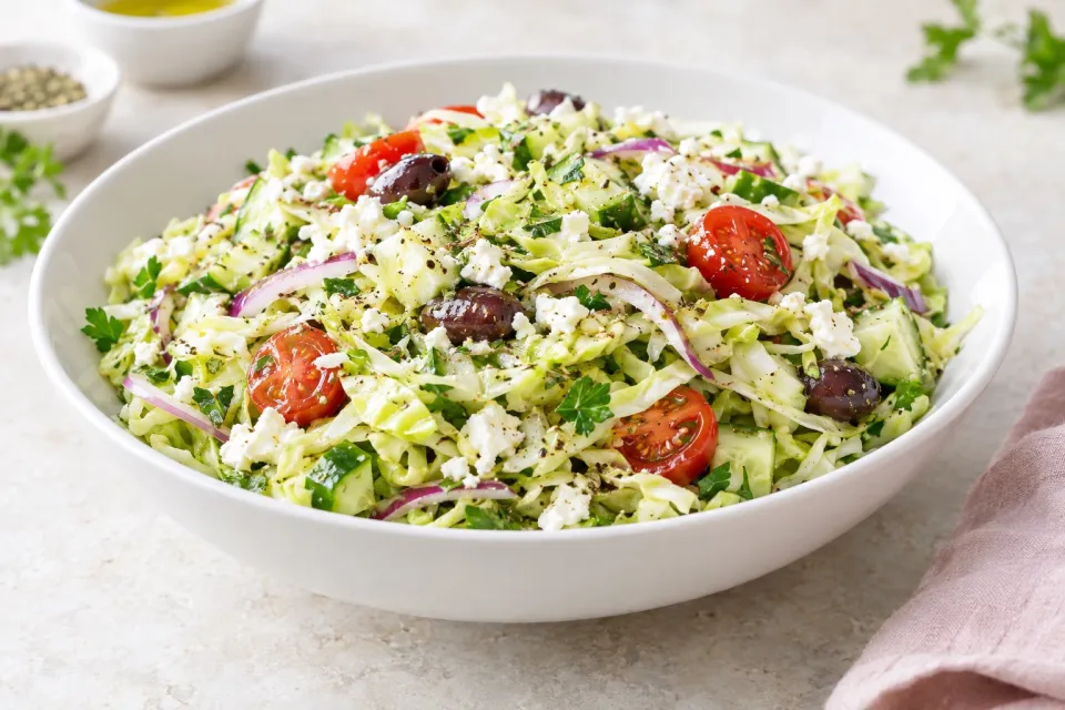 Low-Carb Greek Cabbage Salad