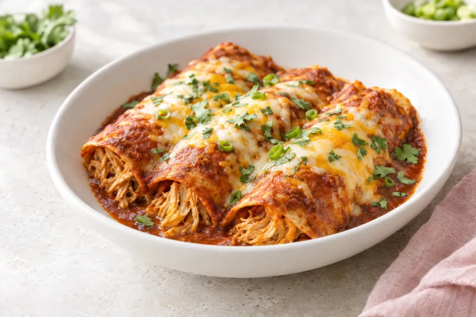 Red Chili Chicken Enchiladas