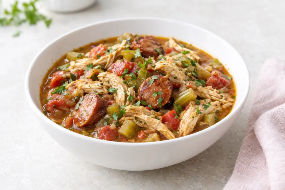 Slow Cooker Chicken-Andouille Stew