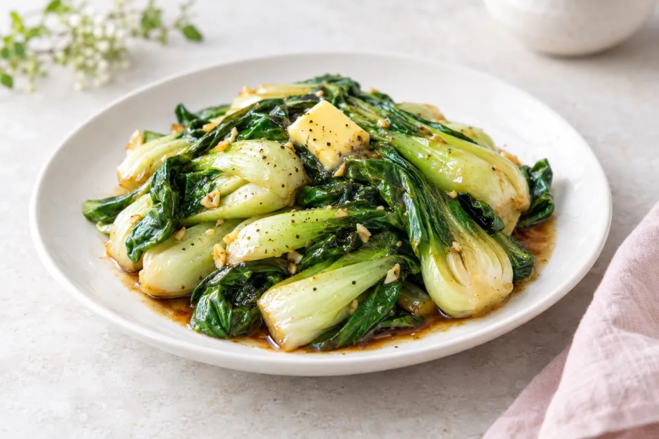 Stir-Fried Bok Choy with Soy Sauce and Butter