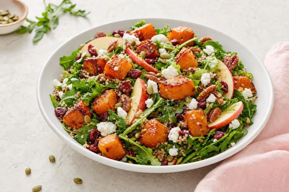 Harvest Salad with Miso-Maple Roasted Butternut Squash