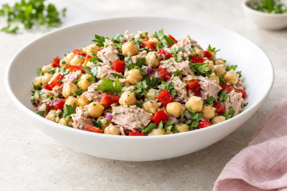 Garbanzo and Tuna Salad with Parsley and Red Pepper