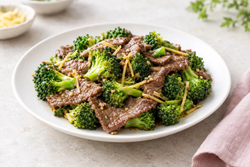 Stir-Fried Beef and Broccoli with Ginger