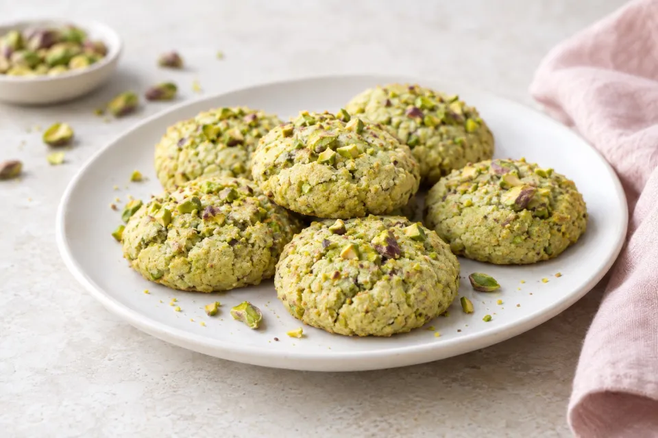 Four-Ingredient Flourless, Sugar-Free Pistachio Cookies