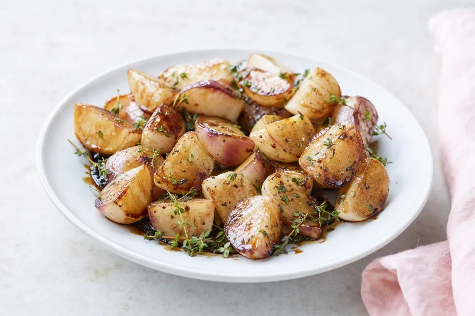 Roasted Turnips with Balsamic Vinegar and Thyme
