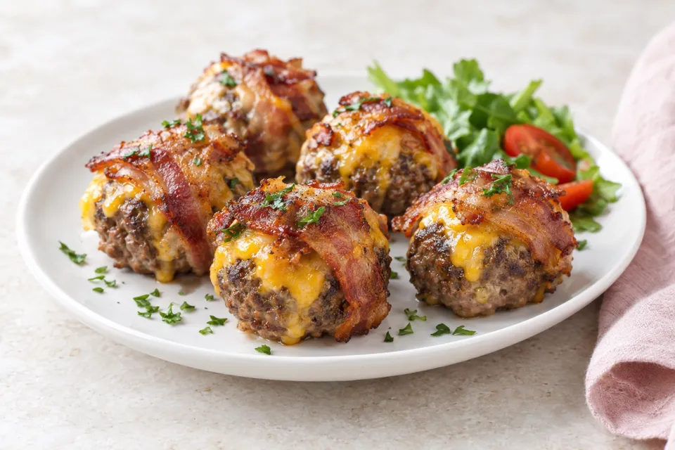 Low-Carb Grilled Bacon Cheeseburger Meatballs