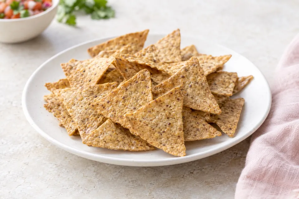Gluten-Free and Whole Grain Baked Brown Rice Tortilla Chips