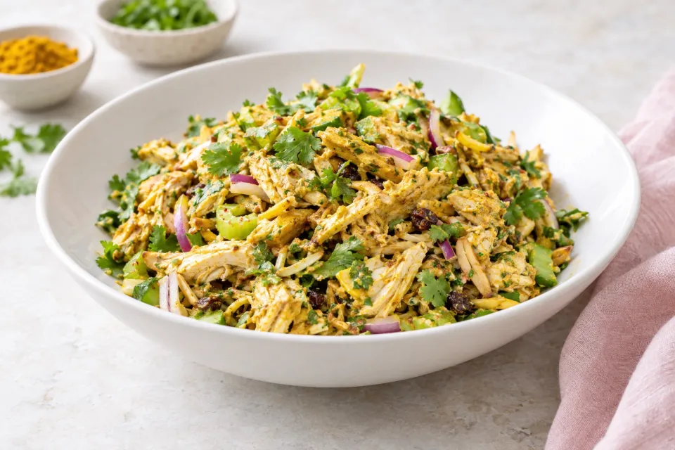 Leftover Turkey or Chicken Salad with Indian Spices