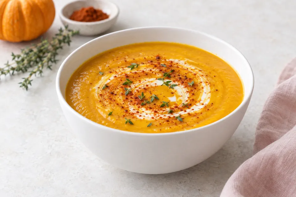 Creamy Pumpkin Soup with Smoked Paprika