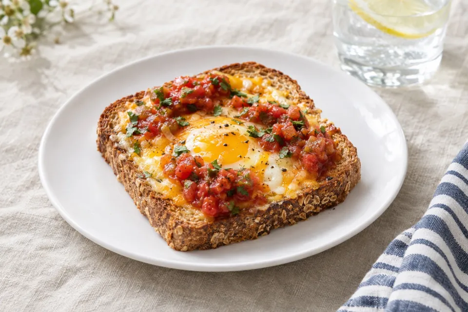 Pop-Eye Eggs with Cheese and Salsa
