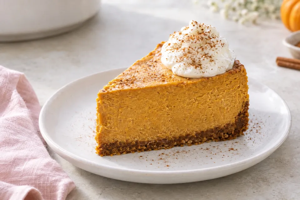 Pressure Cooker Pumpkin Cheesecake