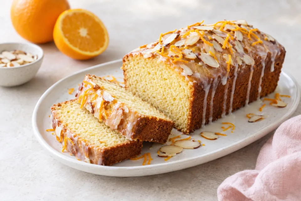 Almond Pound Cake with Orange Glaze