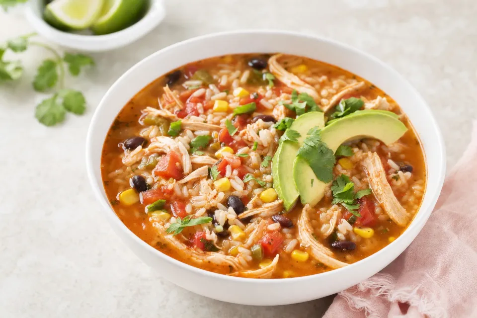 Easy Mexican Chicken and Rice Soup