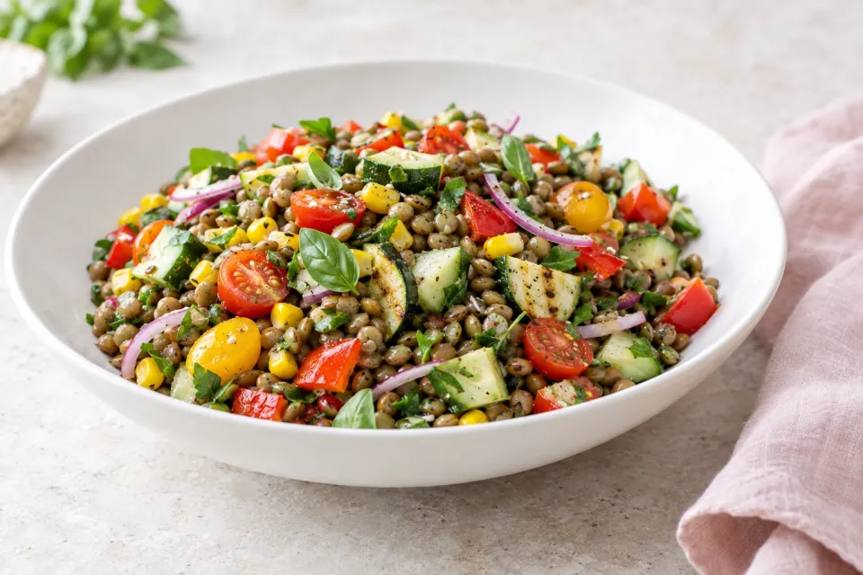 Lentil Salad with Summer Vegetables