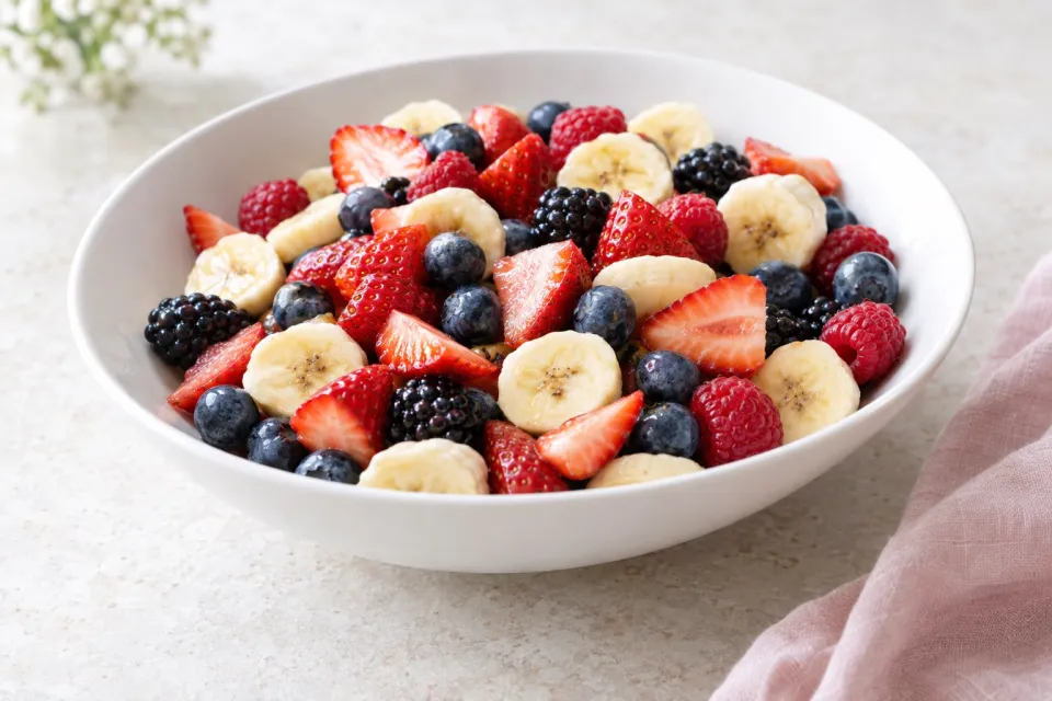 Berries and Banana Fruit Salad