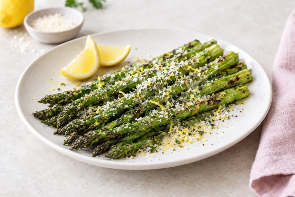 Lemon Parmesan Grilled Asparagus
