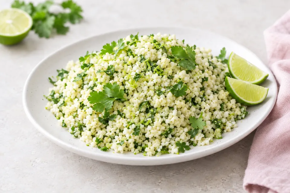Cilantro Lime Cauliflower "Rice"