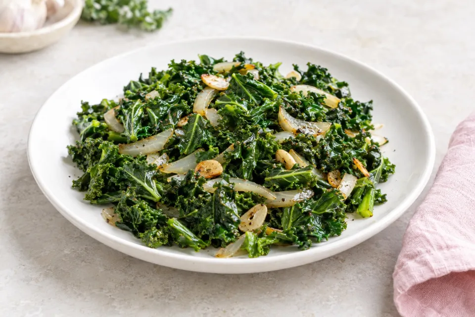 Sauteed Kale with Garlic and Onion