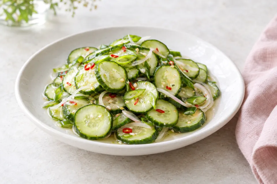 Quick-Pickled Cucumbers with Rice Vinegar