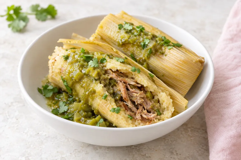 Tamales with Green Chili and Pork