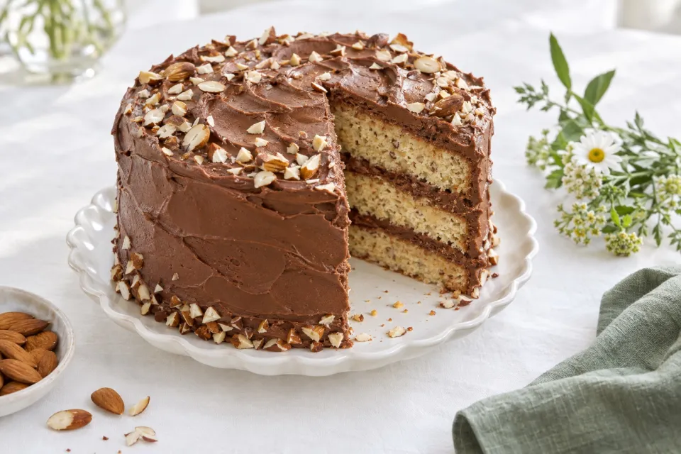 Fluffy and Nutty Almond Layer Cake