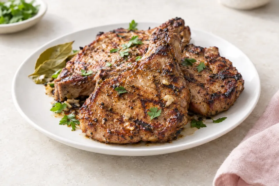 Adobo-Marinated Grilled Pork Chops