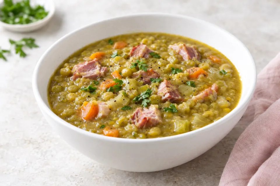 30-Minute Pressure Cooker Split Pea and Ham Soup
